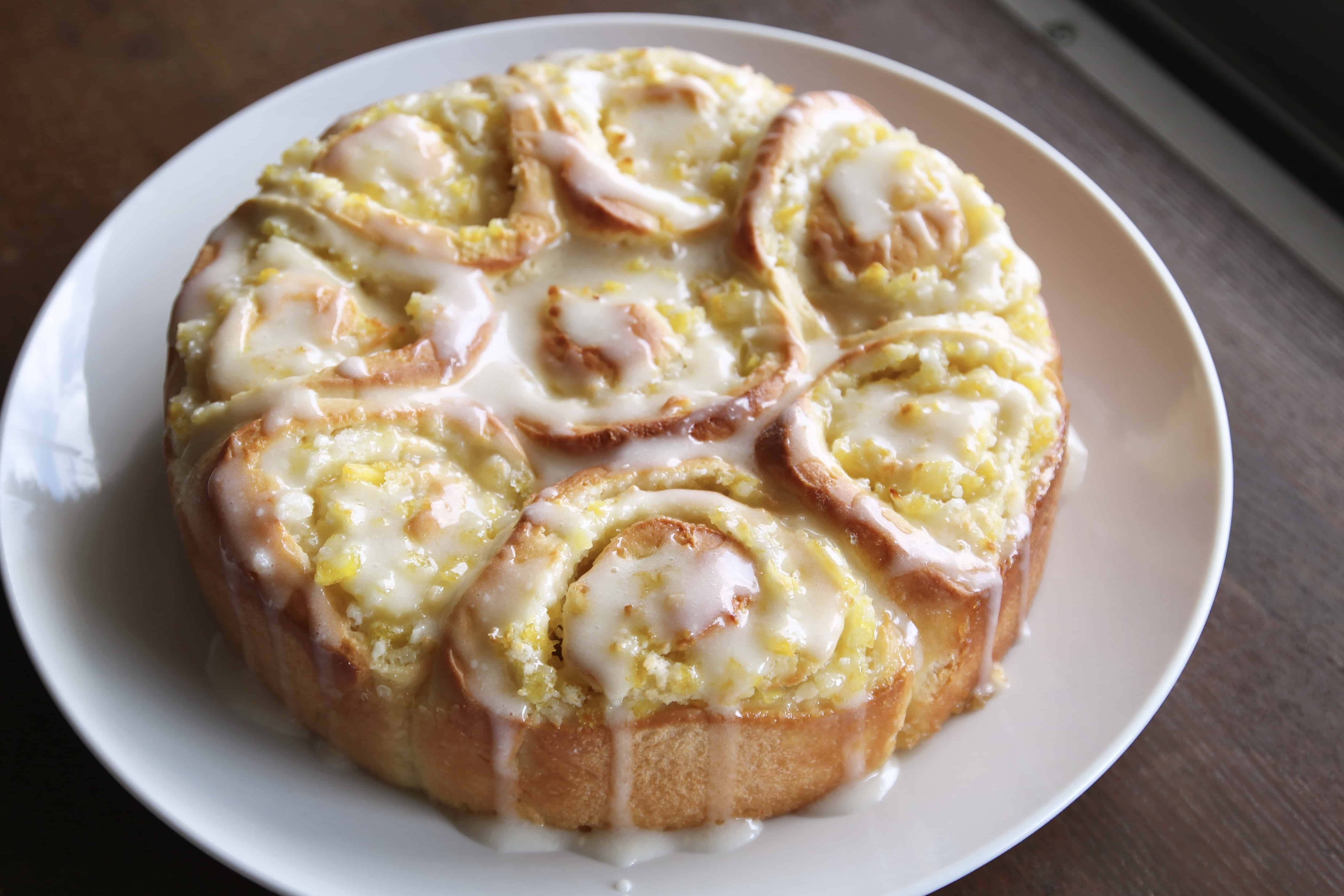 Piña colada rolls on a plate