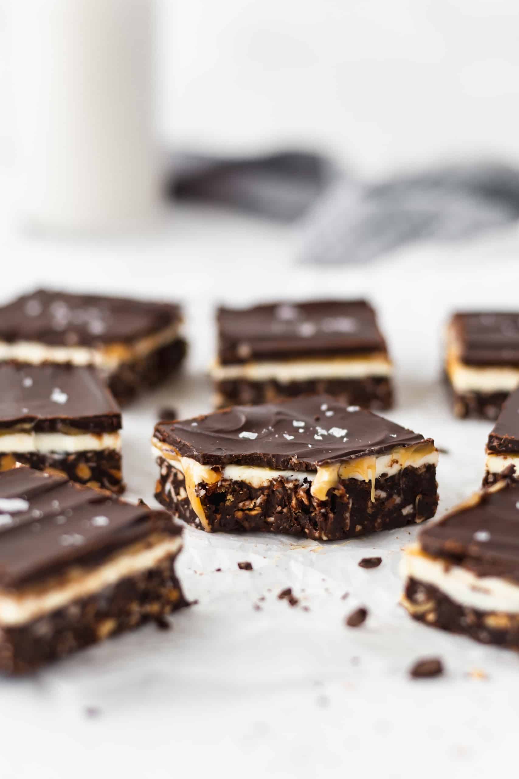 Salted caramel Nanaimo bars