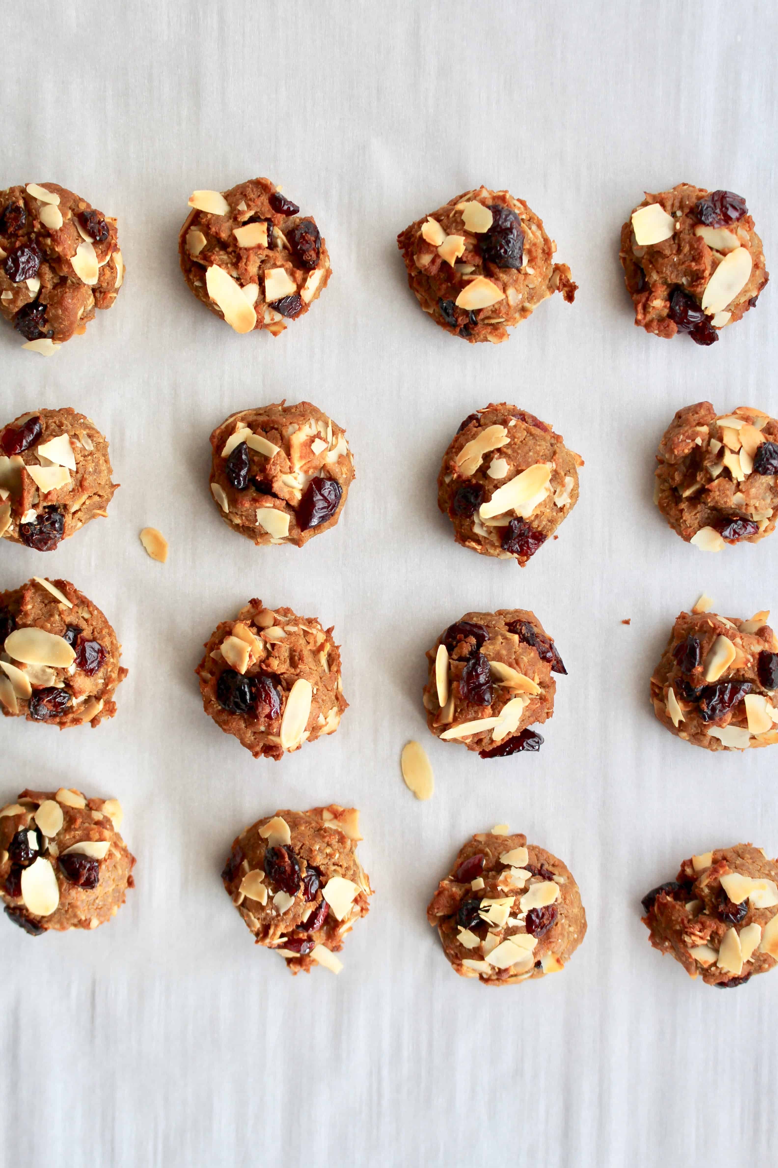 Lactation cookies with dried berries and nuts